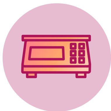 Mikrodalga fırın ikonu. Web için tost makinesi vektör simgelerinin düz çizimi