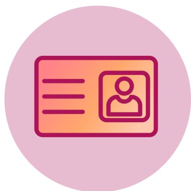 Kimlik kartı simgesi. vektör illüstrasyonu