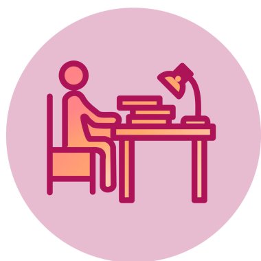 İş ve ofis simgesinin vektör illüstrasyonu