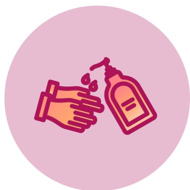 El ele tutuşan bir şişe su ikonu. vektör illüstrasyonu