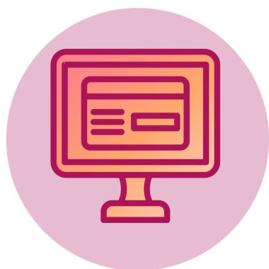 bilgisayar monitörü ikon vektör illüstrasyonu