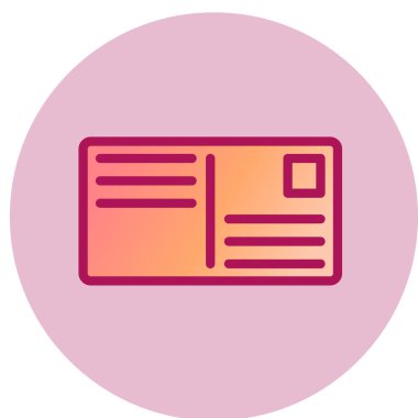 Kartpostal simgesi, vektör illüstrasyonu