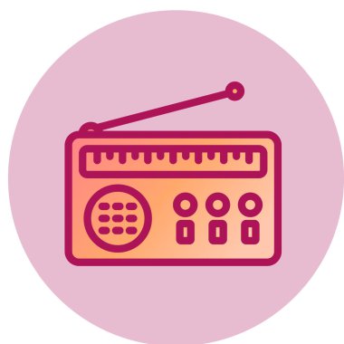 Modern b 'nin vektör illüstrasyonu radyo simgesinden yoksundur