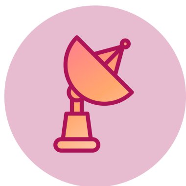 Moda Biçimli Uydu Tabağı Simgesi İzole Arkaplan