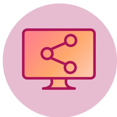 bilgisayar monitörü ikon vektör illüstrasyonu