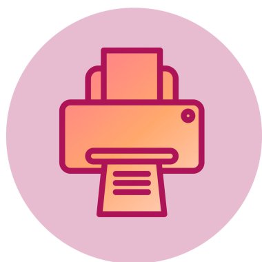 Yazıcı simgesi vektör illüstrasyonu