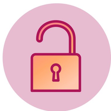 Kilit simgesi. Düz tasarım stili