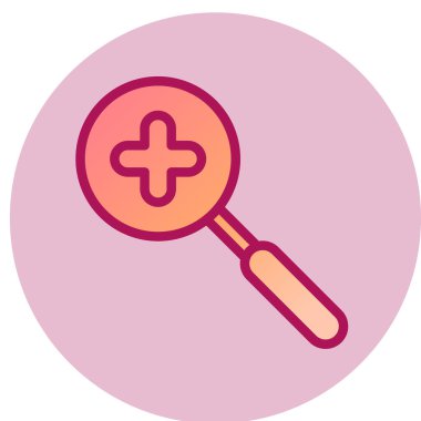 Zoom, arama işareti. düz dizayn. İzole. vektör grafik illüstrasyonu.