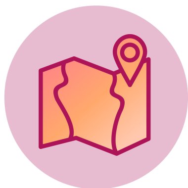 Harita iğne simgesi. konum belirleyici sembol. düz tasarım biçimi.