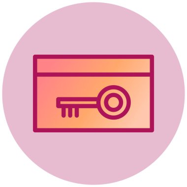 Anahtar kart. Web simgesi vektör illüstrasyonu