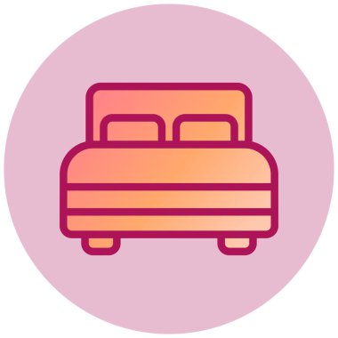 Yatağa. Web simgesi basit illüstrasyon