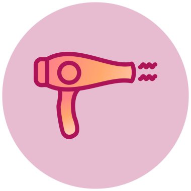 Saç kurutma makinesi. Web simgesi basit tasarım