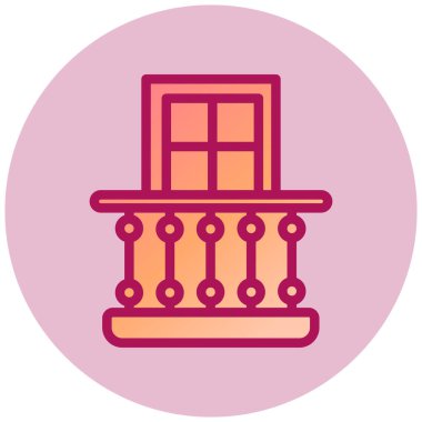 Balkon. Web simgesi basit illüstrasyon