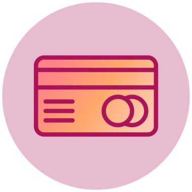 Kredi kartı vektör glif simgesi