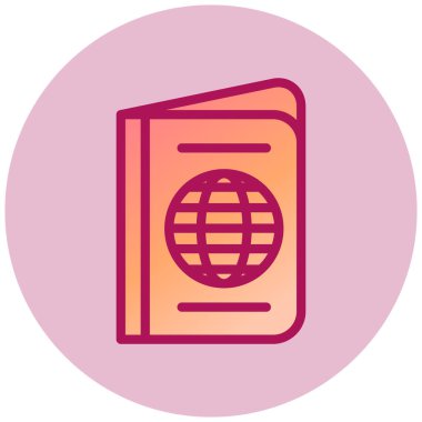 Pasaport. Web simgesi basit illüstrasyon