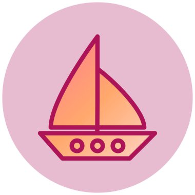 Yelkenli. Web simgesi basit illüstrasyon