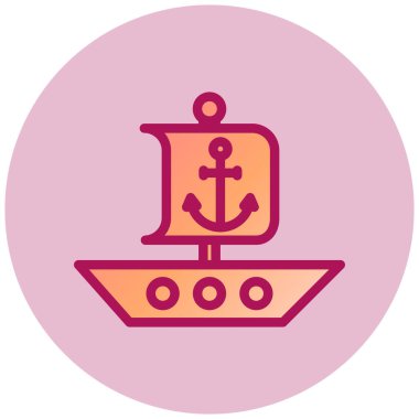 Gemi. Web simgesi basit illüstrasyon