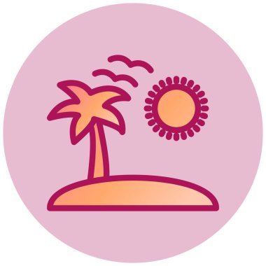 plaj düz vektör simgesi