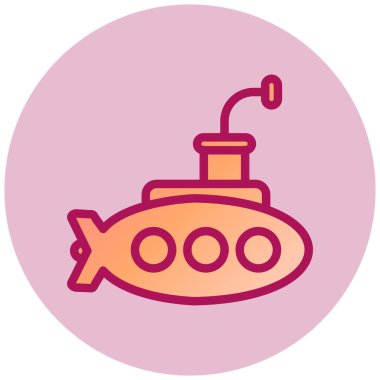 Denizaltı. Web simgesi basit illüstrasyon