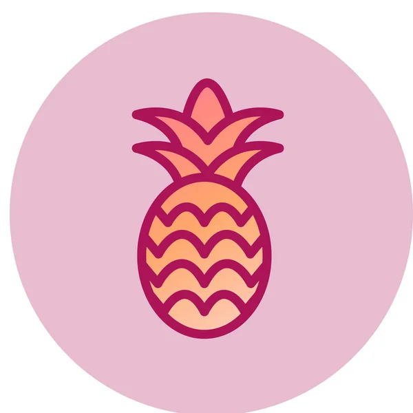 Ananas Simgesi Vektör Illüstrasyonu — Stok Vektör