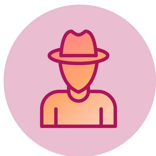Человек Значком Шляпы Мужской Символ Аватара — стоковый вектор