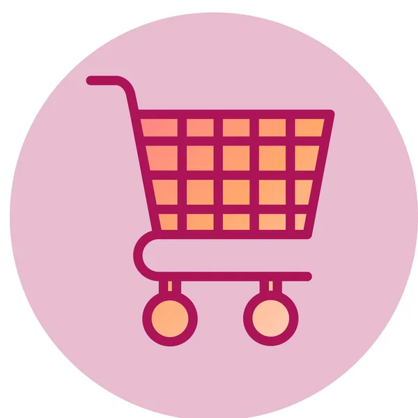 Shopping Cart Icon Flat Illustration Trolley Vector Icons Web — Stock Vector