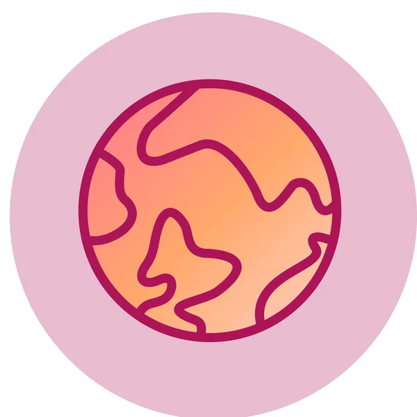 Ikonen För Planeten Jorden Platt Illustration Glob Vektor Symbol För — Stock vektor