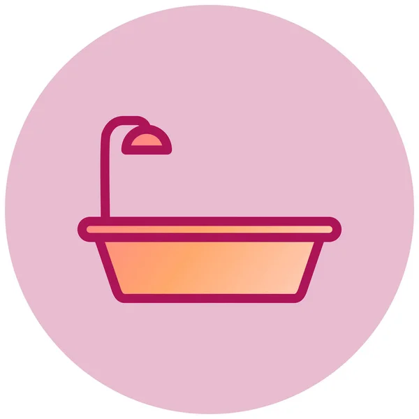 Vasca Bagno Web Icon Design Semplice — Vettoriale Stock