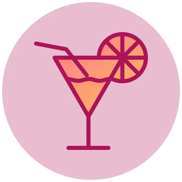 Een Cocktail Web Icoon Eenvoudige Illustratie — Stockvector