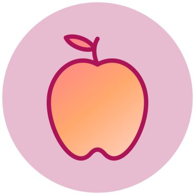 Elma. Web simgesi basit illüstrasyon