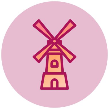 Yel değirmeni ikonu. vektör illüstrasyonu