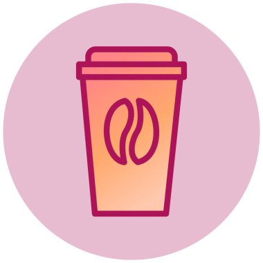 Kahve. Web simgesi basit illüstrasyon