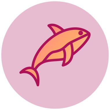 Balık. Web simgesi basit illüstrasyon