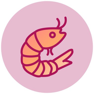 Karides. Web simgesi basit illüstrasyon