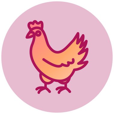 Tavuk. Web simgesi basit illüstrasyon