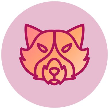 Rakun. Web simgesi basit illüstrasyon