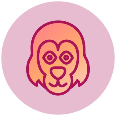 orangutan. Web simgesi basit illüstrasyon