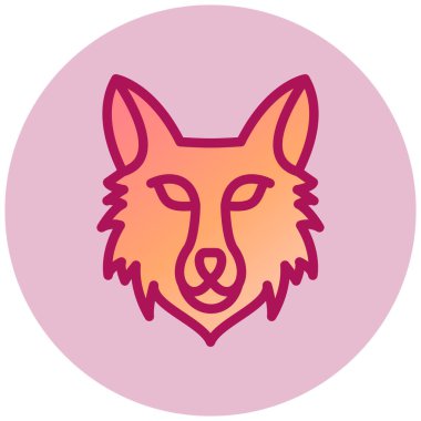 Tilki. Web simgesi vektör illüstrasyonu