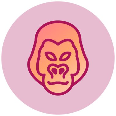 Goril. Web simgesi basit illüstrasyon