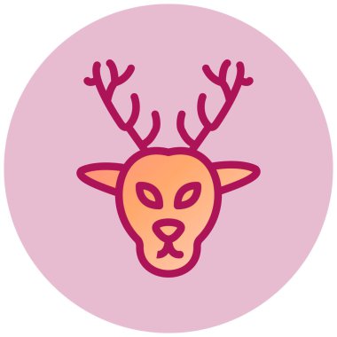 Geyik. Web simgesi basit illüstrasyon