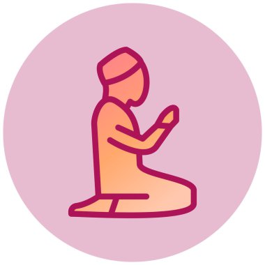 Dua ediyorum. Web simgesi basit illüstrasyon