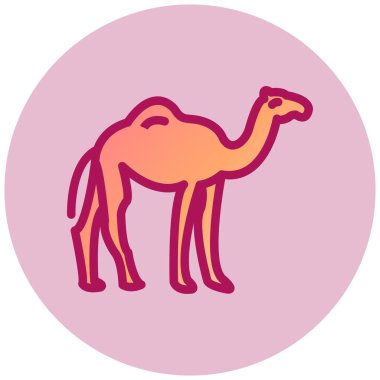 Deve yassı ikon vektör çizimi