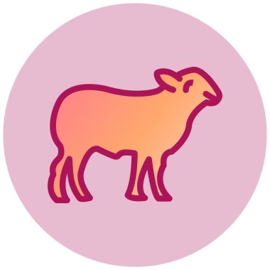 Koyun. Web simgesi basit illüstrasyon