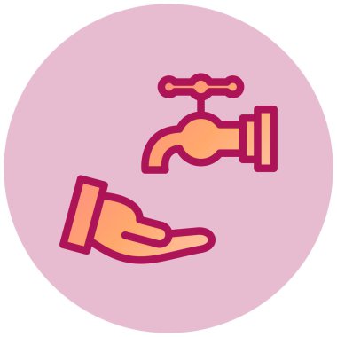 Su musluğu. Basit resimleme