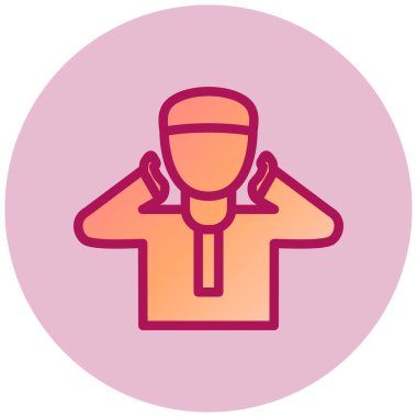 Şapka simgesi olan adam, vektör illüstrasyonu