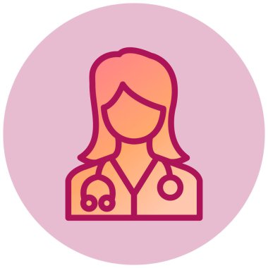 Doktor. Web simgesi vektör illüstrasyonu