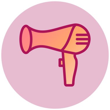 Saç kurutma makinesi. Web simgesi basit illüstrasyon