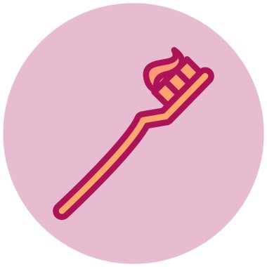 Tek bir diş fırçası simgesinin vektör çizimi