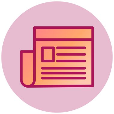 Gazete. Web simgesi basit illüstrasyon