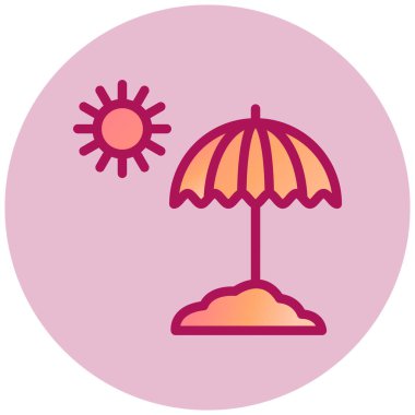 plaj düz vektör simgesi